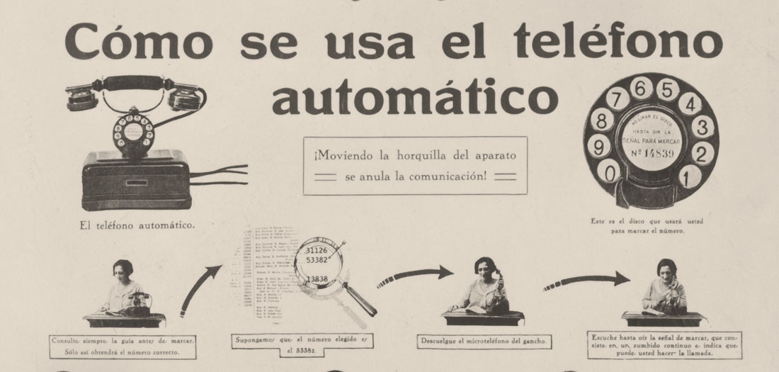 Anónimo, 1927. Cartel de instrucciones de uso del teléfono.