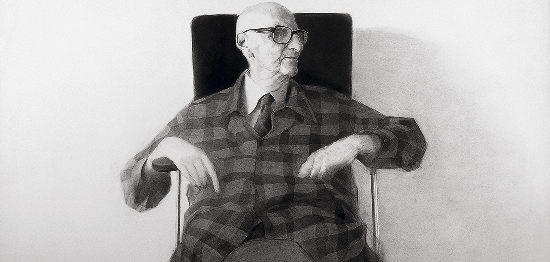 Retrato Jorge Guillén, 1983. Carboncillo y lápiz/papel. Colección particular (Madrid).