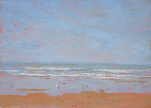 Playa de la Victoria, 1987. Acrílico/cartón. Colección particular (Madrid). 