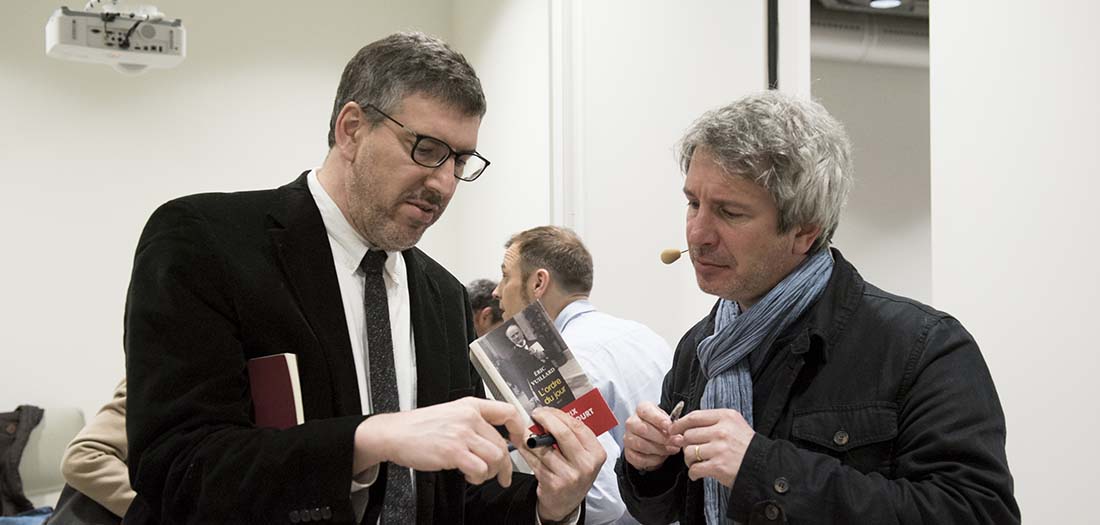 Imágenes de la presentación de Éric Vuillard.