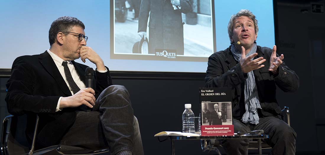 Imágenes de la presentación de Éric Vuillard.