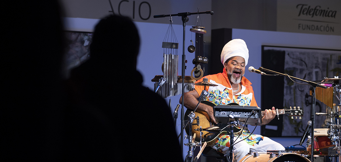Carlinhos Brown, durante su actuación en nuestro auditorio.