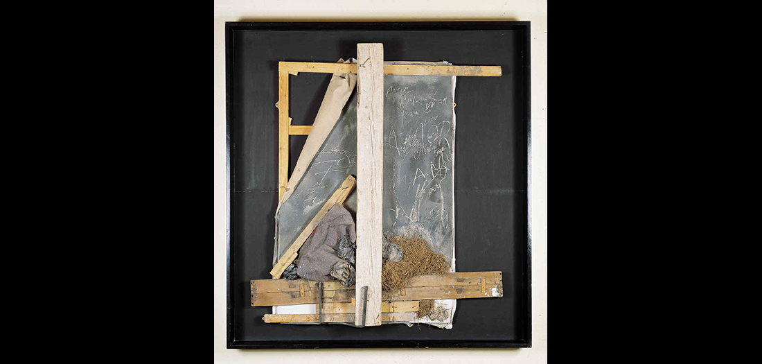 'Assemblage amb graffiti', Antoni Tàpies © Comissió Tàpies, VEGAP, Madrid, 2019.