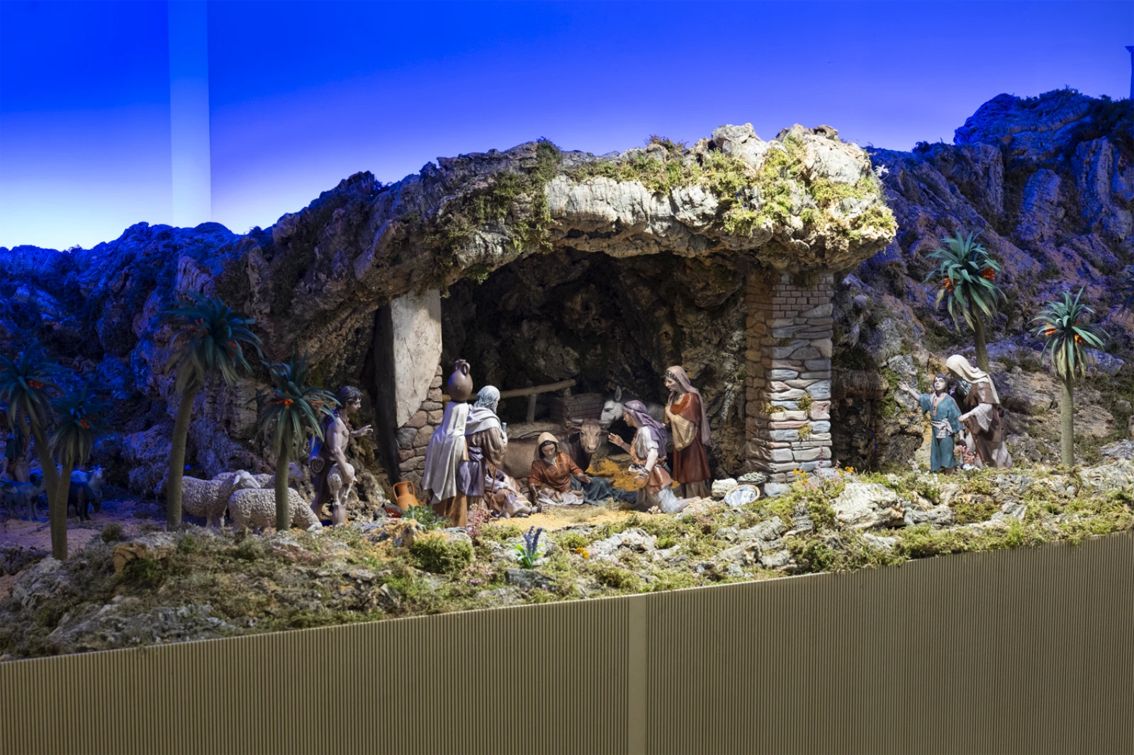 Un detalle del belén navideño de Espacio Fundación Telefónica 2025