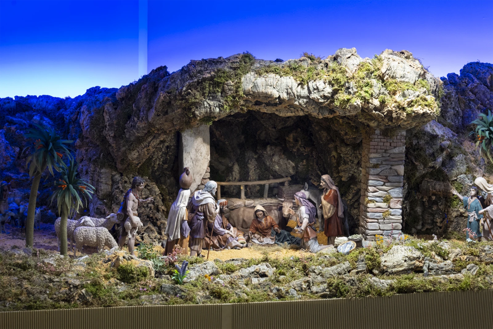 Un detalle del belén navideño de Espacio Fundación Telefónica 2025