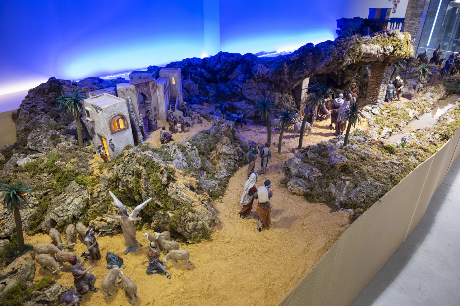 Un detalle del belén navideño de Espacio Fundación Telefónica 2025