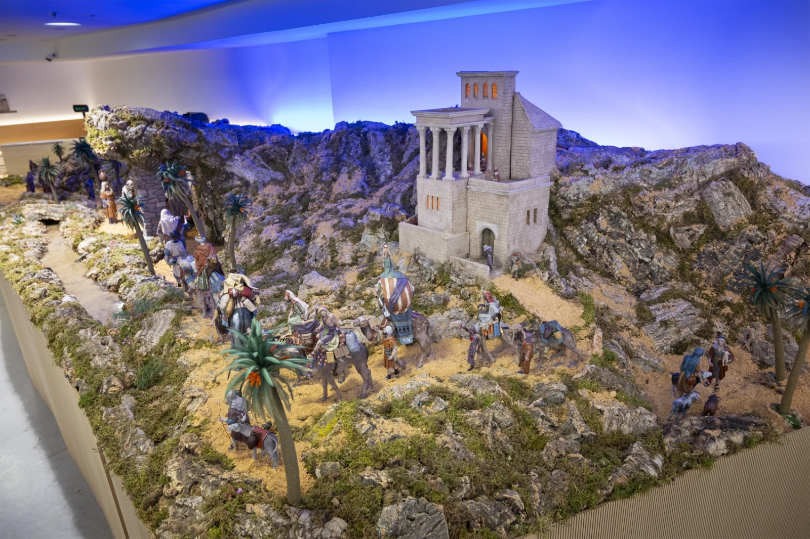 Un detalle del belén navideño de Espacio Fundación Telefónica 2025