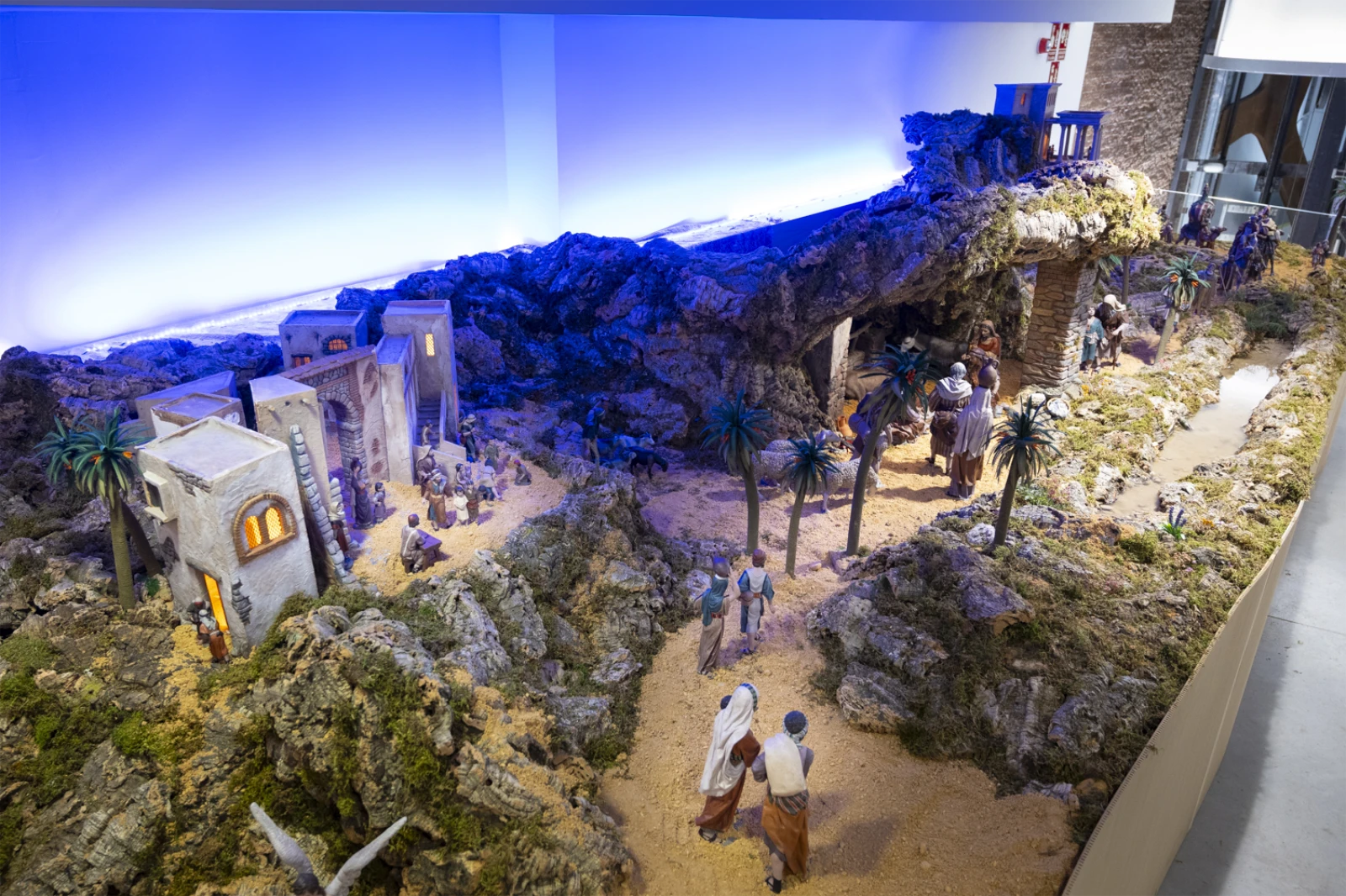 Un detalle del belén navideño de Espacio Fundación Telefónica 2025