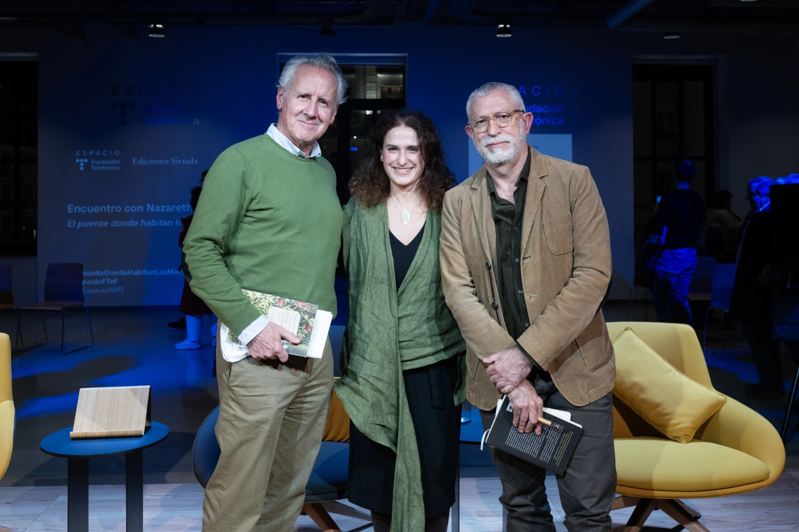 Un momento del encuentro con la neurocientífica Nazareth Castellanos y los periodistas Rafael Ruiz y Lorenzo Milá